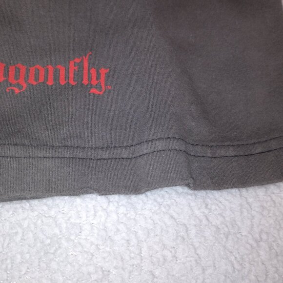 Dragonfly Jesus Graphic Long-Sleeve Tee Distressed Edges XL Cotton Mens Y2K - Picture 15 of 16